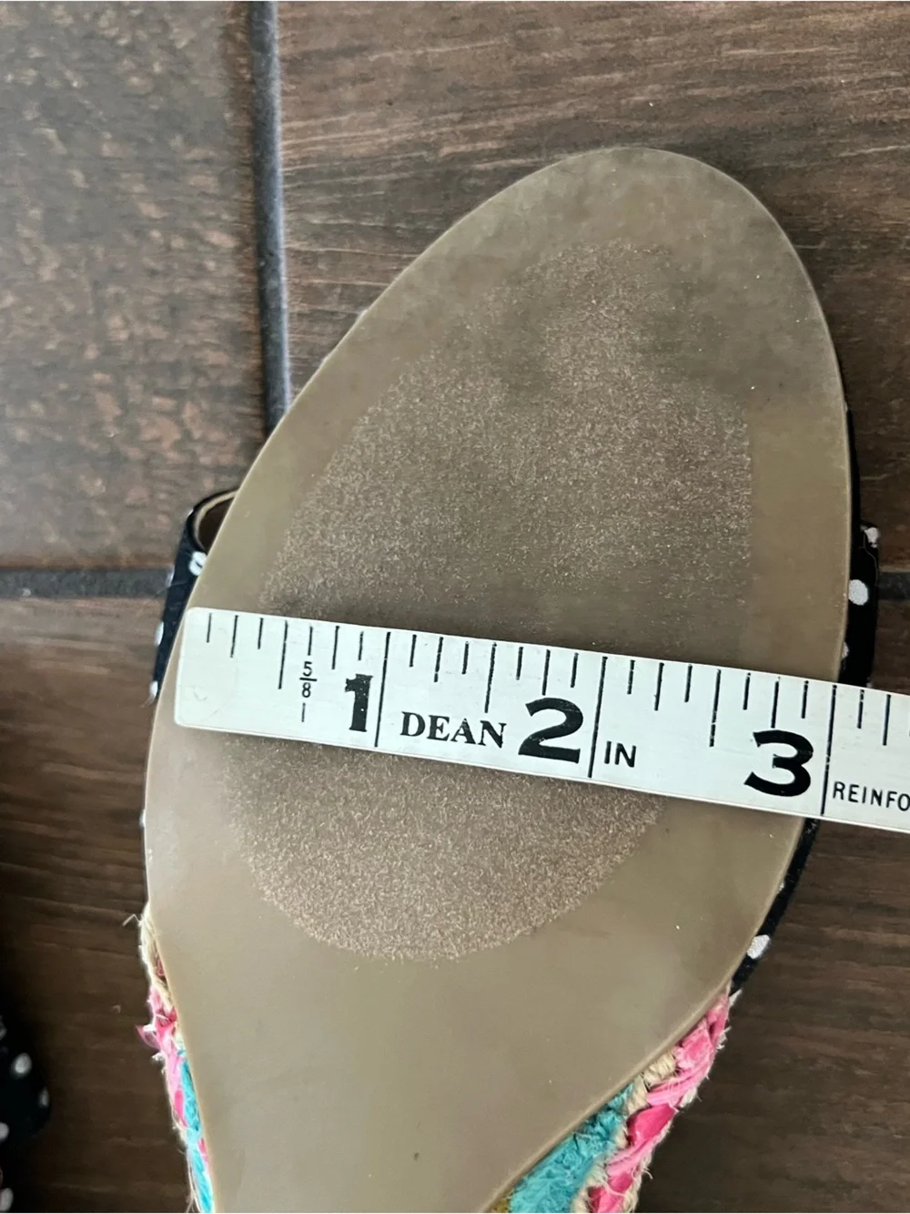 Betsey Johnson Polka Dot Rainbow Espadrille Wedge Open Toe Sandal size 6